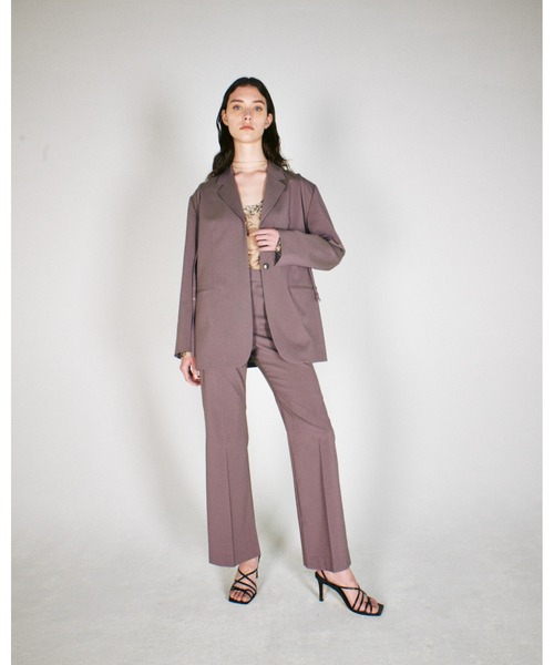 irene アイレネ チェックトラウザーパンツ ベージュ ルシェルブルー セール】チェックレイヤードトラウザー / Check Layerd Trousers