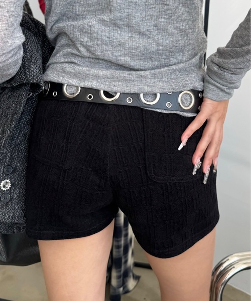SHAGGIE パンツ モノグラムタイトハイウエストショートパンツ