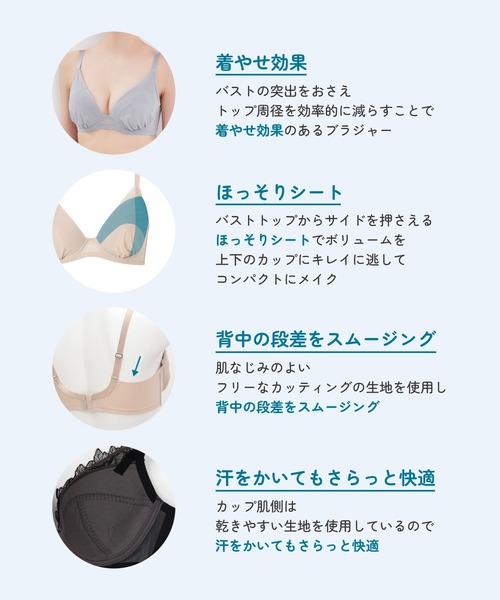 ブラジャー 小さく見せるブラ　ミニマイザーブラ　レース | une nana cool | 07