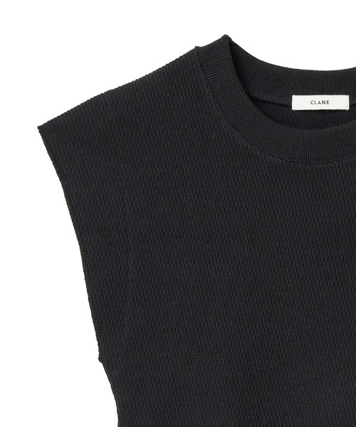 CLANE - CLANE(クラネ) ノースリーブカットソー サイズ1 S レディース - 黒 CLANE tシャツ 「CLANE/クラネ」THERMAL NO SLEEVE TOPS