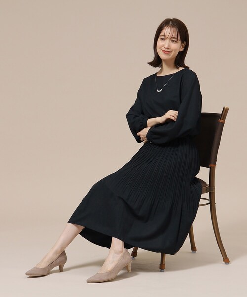 SHOO・LA・RUE ワンピース 「セレモニー/通勤」ランダムプリーツ  