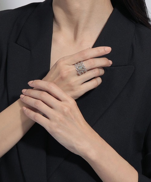 LAH 指輪 リング シルバー ラブラドライト リング メンズ レディース