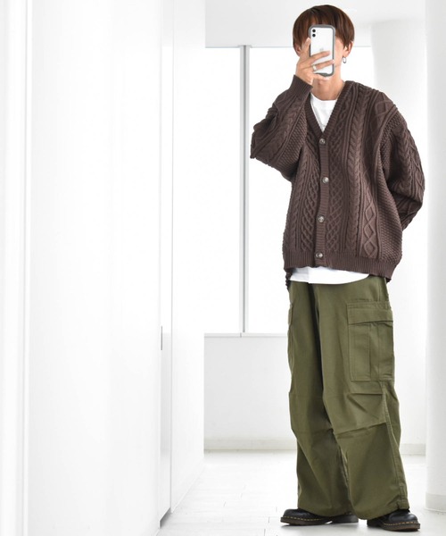 ARAN S メンズカーディガン aran WOOLLEN MILLS カーディガン アラン模様メリノウール