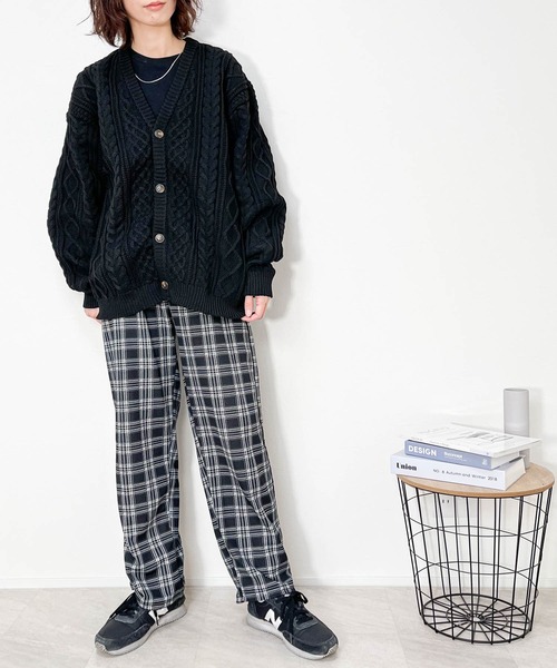 カーディガン アラン編みニットルーズVネックカーディガン メンズ レディース | ブランド登録なし | 16