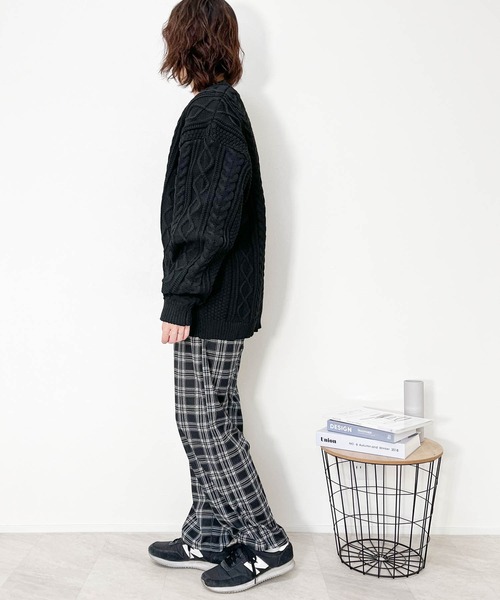 カーディガン アラン編みニットルーズVネックカーディガン メンズ レディース | ブランド登録なし | 17