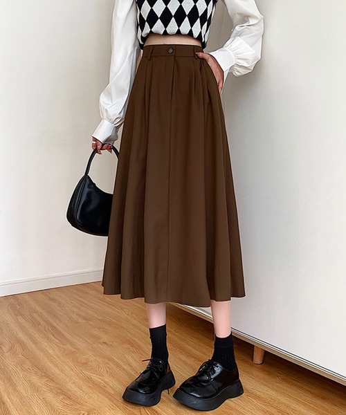 Amulet（アミュレット） スカート ミモレ丈タックスカート : ZOZOTOWN