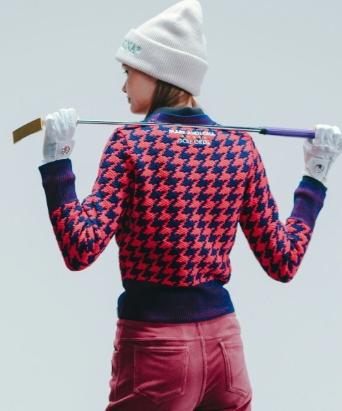 ニット・セーター ASCLO Bicolor Sporty Knit (3color) ONCILY（オンシェリー）の「HALF-ZIP SHAGGY BICOLOR KNIT