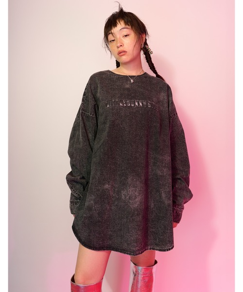 ブラウス シャツ 2way denim long tee レディース