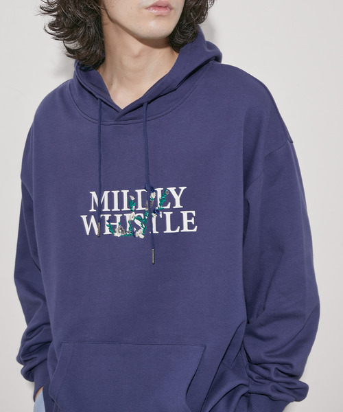 ジェイリンドバーグ】美品 パーカー ネイビー 刺繍ロゴ Mサイズ メンズ