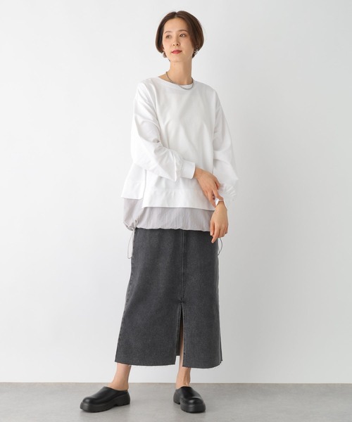 LEPSIM（レプシィム） tシャツ 異素材切り替えチュニック 992091