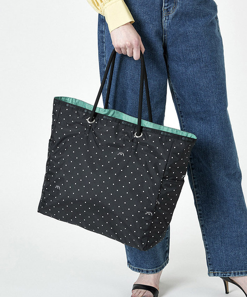 レスポ　ドット　LARGE 2 WAY TOTEプティドット/ LARGE 2 WAY TOTEプティドット/セージグリーン（トートバッグ