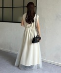 ワンピース チュールドッキングポンチノースリワ...の詳細画像3