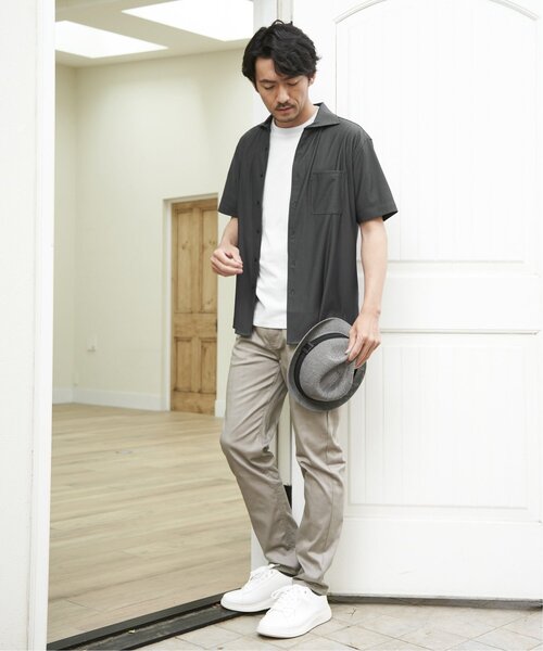 パンツ 「雑誌MonoMax5月号掲載」接触冷感チェック5ポケットパンツ「接触冷感」「小泉孝太郎さん着用モデル」 メンズの画像
