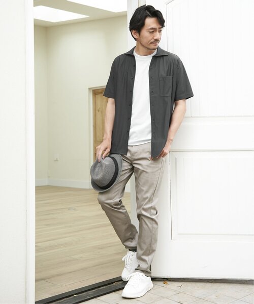 パンツ 「雑誌MonoMax5月号掲載」接触冷感チェック5ポケットパンツ「接触冷感」「小泉孝太郎さん着用モデル」 メンズの画像