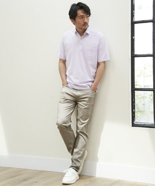 パンツ 「雑誌MonoMax5月号掲載」接触冷感チェック5ポケットパンツ「接触冷感」「小泉孝太郎さん着用モデル」 メンズの画像