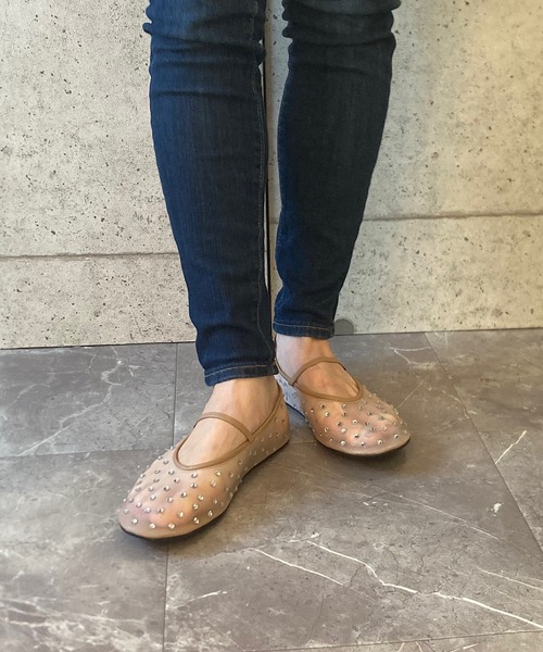 【正規品+GIFT付き】バレエシューズ パンプス チュール メリージェーンバレエシューズ 介護靴 ファスナー