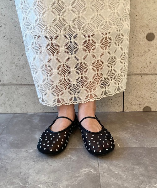 【正規品+GIFT付き】バレエシューズ パンプス チュール メリージェーンバレエシューズ 介護靴 ファスナー