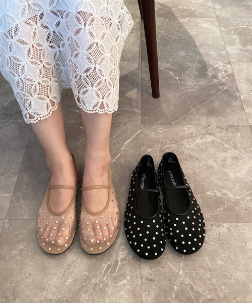 【正規品+GIFT付き】バレエシューズ パンプス チュール メリージェーンバレエシューズ 介護靴 ファスナー