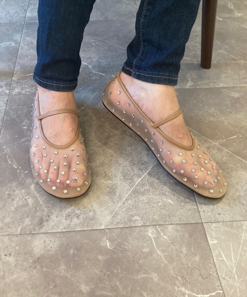 【正規品+GIFT付き】バレエシューズ パンプス チュール メリージェーンバレエシューズ 介護靴 ファスナー