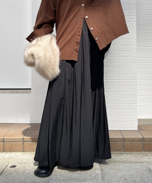スカート パネルプリーツスカートの画像