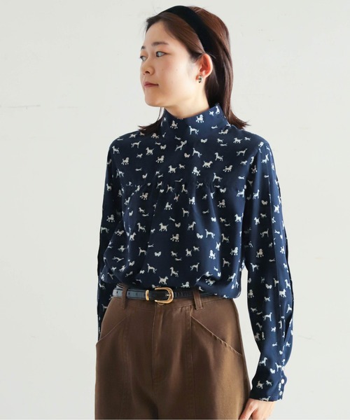 ブラウス シャツ Dog PT ハイネックブラウス レディース : ZOZOTOWN