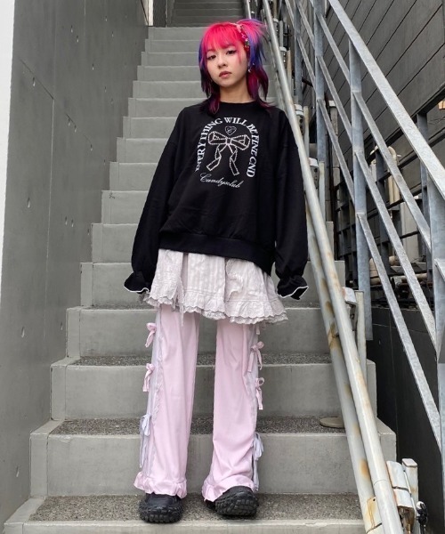 candy stripper チェーン金具付きスウェットチュニック サイズ2 Candy Stripper トレーナー スウェット CANDYS CLUB トップス