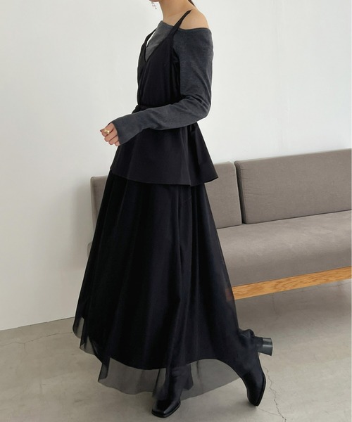 極美品】チュールスカート　ワンピース　ロングワンピース　ジャンパースカート 1.jpg