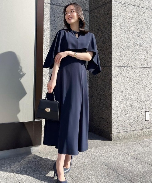 anuans」 7分袖ワンピース SMALL ネイビー レディース : 86982172  