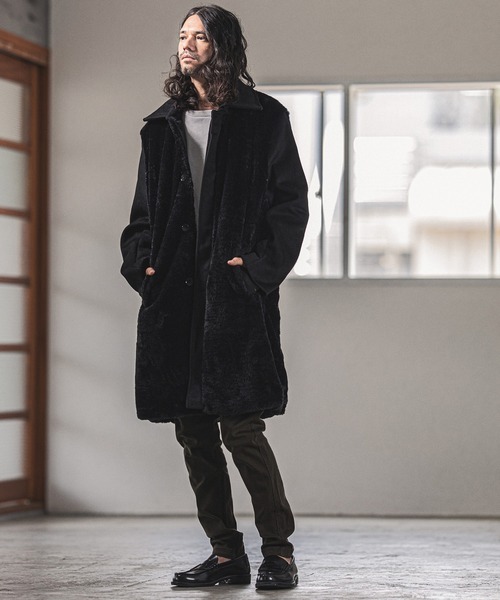 「CAMBIO」 ステンカラーコート S ブラック メンズ_画像6