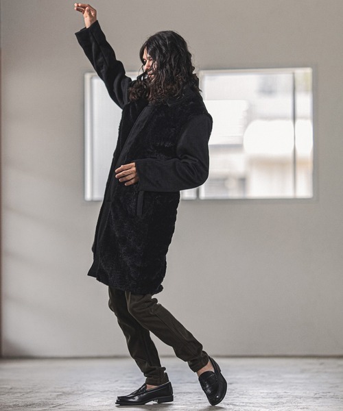 「CAMBIO」 ステンカラーコート S ブラック メンズ_画像8