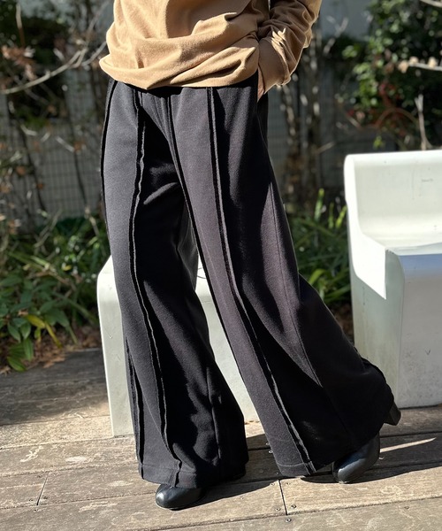 mi via loca スウェットパンツ ジャージ ウラケ カットオフ ワイド