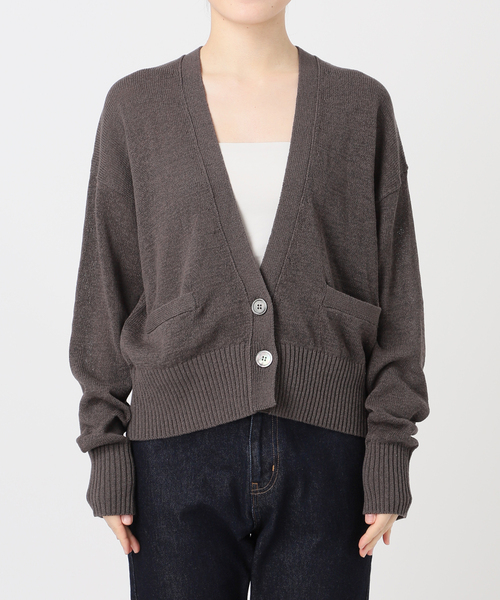 24ss♡SLOBE IENA テープヤーンVネックカーディガン SLOBE IENA（スローブイエナ）の「《追加》テープヤーンVネック