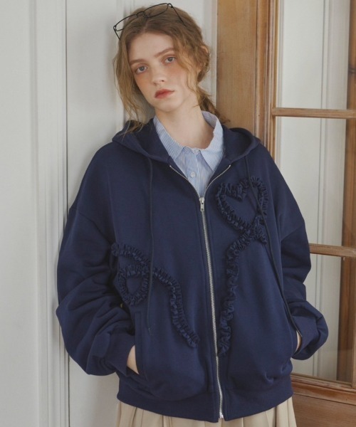 idem イデム　heart frill hoodie heart frill hoodie – idem