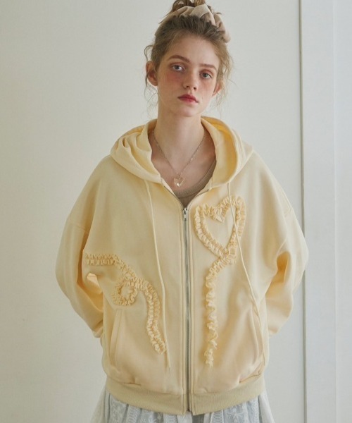 ここ　idem ハートフリル　パーカー heart frill hoodie – idem