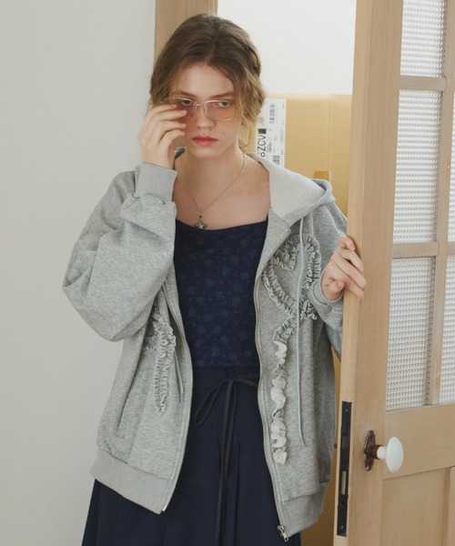heart frill hoodie／ハートフリルフーディ（パーカー）｜idem
