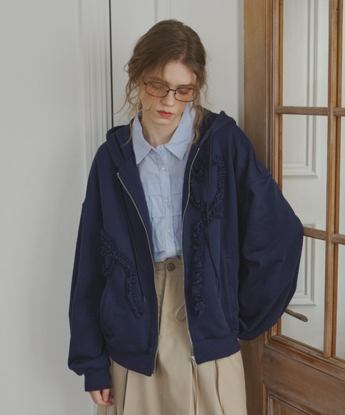 JILTU baby frill hoodie　フーディ　パーカー　ブラック JILTU baby frill hoodieフーディパーカーブラック