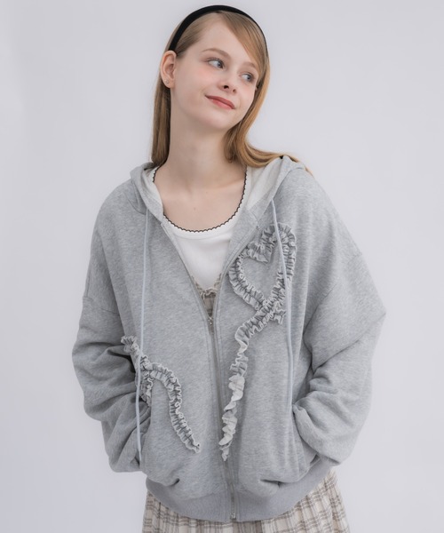 パーカー design frill parka レディース バックフリルマウンテンパーカー レディース 春 秋 長袖
