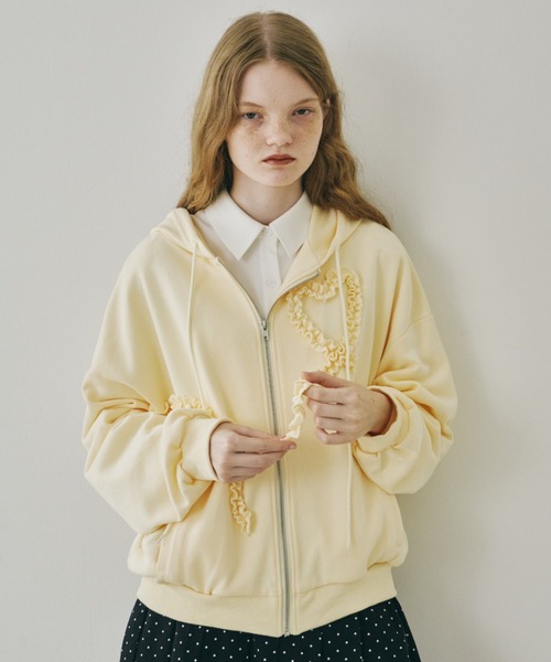 idem イデム　heart frill hoodie ハートフリルフーディー パーカー heart frill hoodie／ハートフリルフーディ レディース