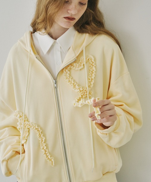idem イデム　heart frill hoodie/ハートフリルフーディー heart frill hoodie／ハートフリルフーディ（パーカー）｜idem