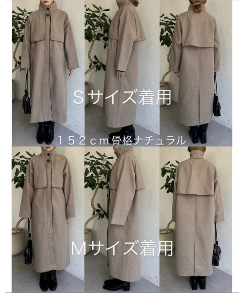 「Thevon」 ステンカラーコート SMALL モカ レディース_画像2