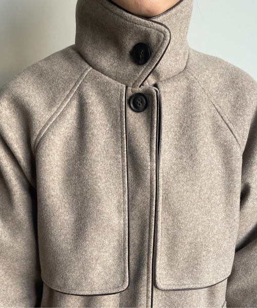 「Thevon」 ステンカラーコート SMALL モカ レディース_画像3