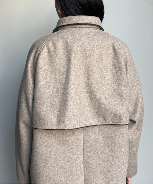 「Thevon」 ステンカラーコート SMALL モカ レディース_画像7