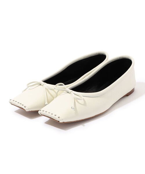 パンプス CHEMBUR SQ FLAT STUDS BALLET シューズの画像