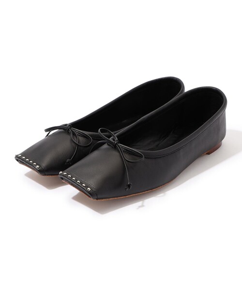 パンプス CHEMBUR SQ FLAT STUDS BALLET シューズの画像