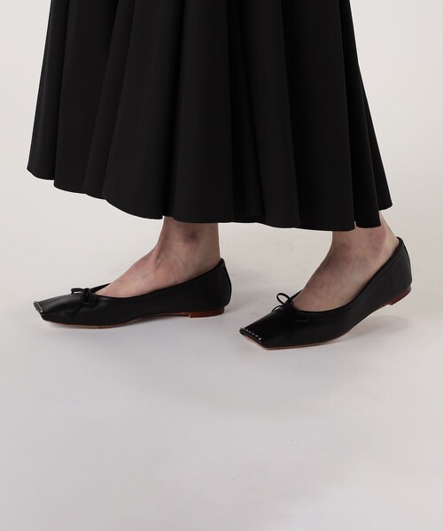 パンプス CHEMBUR SQ FLAT STUDS BALLET シューズの画像