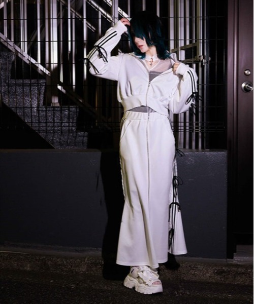 レディースウェア Late axes femme POETIQUE ジャージ リボンライントラックジャケット