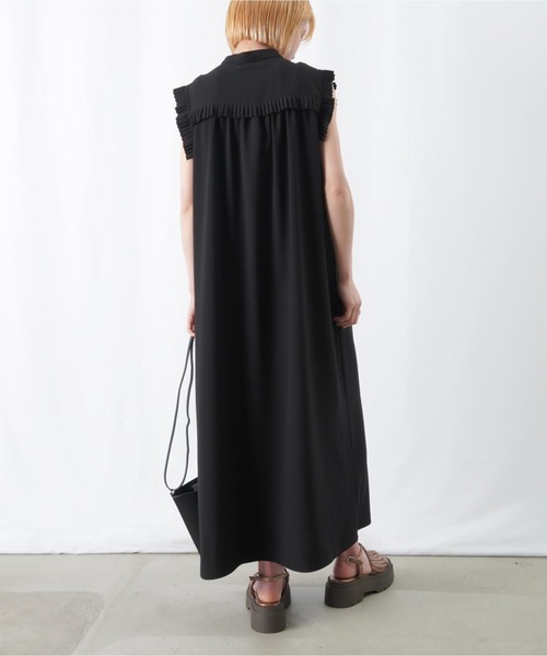 LUCA/LADY LUCK LUCA袖フリルテープワンピース　黒 LADY LUCK LUCA ワンピース LC/LLL 袖フリルテープワンピース