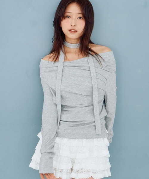 archives tシャツ タックドレープオフショルTOPS レディース
