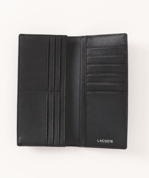 LACOSTE 財布 LACOSTE（ラコステ） 財布 シュリンクレザー ロングウォレット メンズ