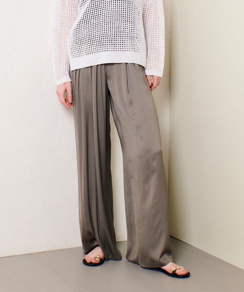allureville パンツ クレールサテンイージーパンツ レディース